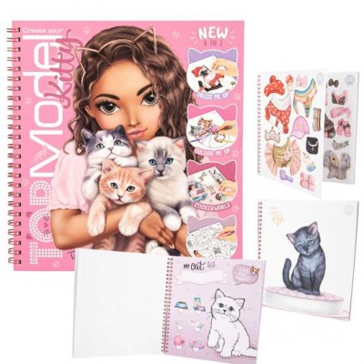 TOPModel Kitty cicás kreatív könyv matricás, színezős